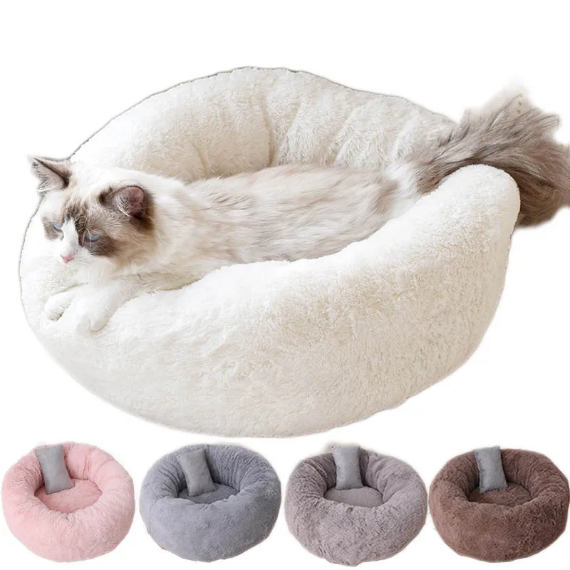 Круглая кровать для собаки маленьких средних собак моющаяся кота любимца собака