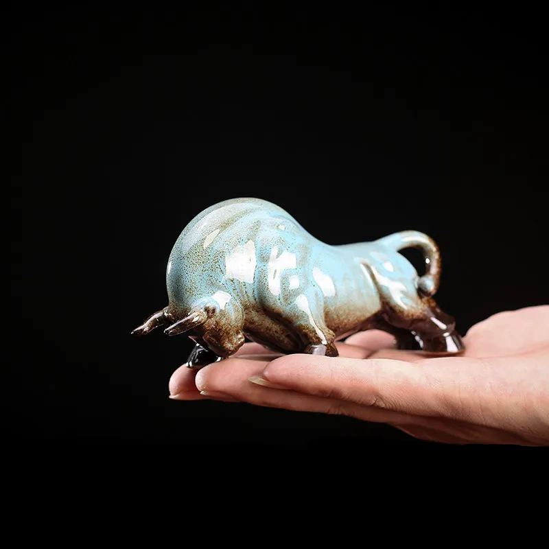 Творческий керамический чай буйвола фарфоровое животное маленькие украшения