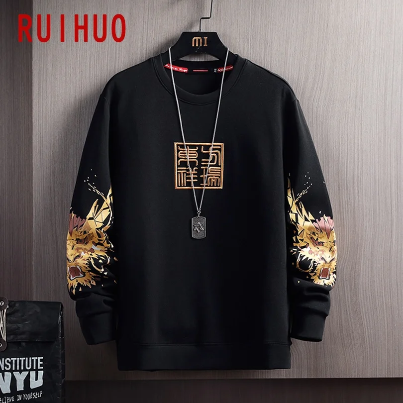 Мужской свитшот с принтом дракона размеры до 3XL | Мужская одежда