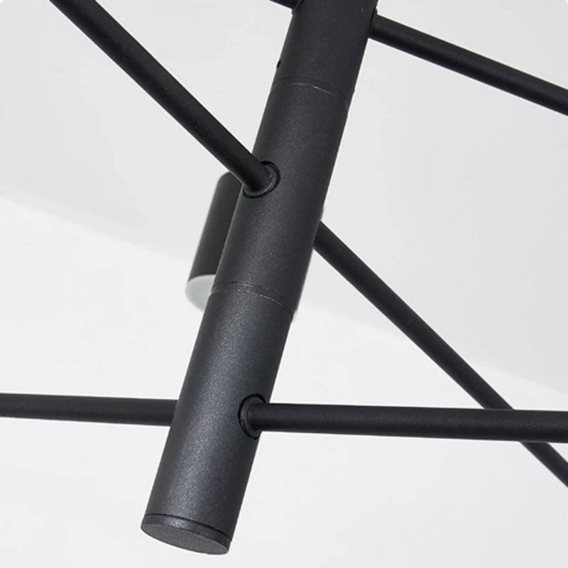 

Nordic Modern Acrylic Lampshade LED Chandelier Golden Black Ceiling Lamp Suitable for Living Room and Dining Room Decoration