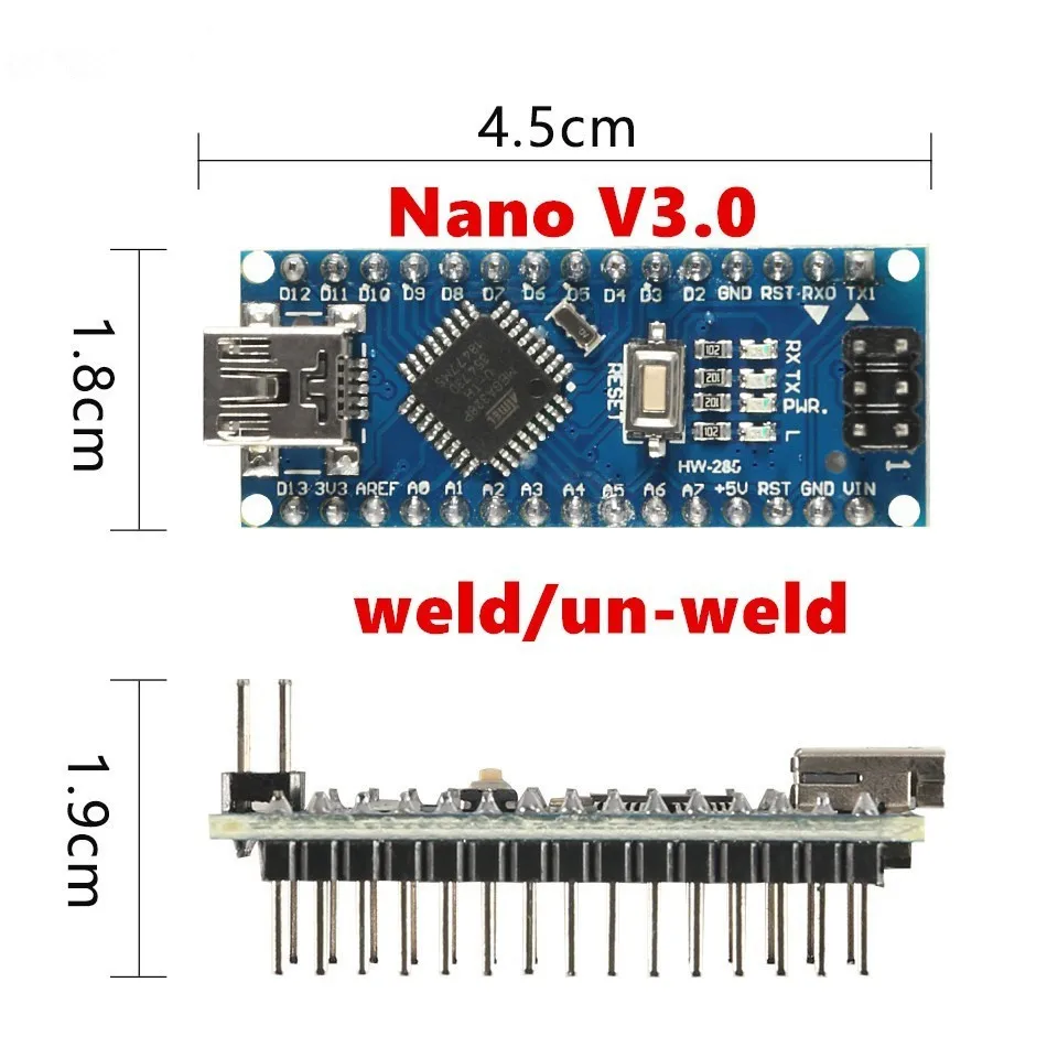 Для Arduino Nano Mini USB с Загрузчиком для контроллера 3 0 CH340 драйвер 16 МГц V3.0 ATMEGA328 - купить