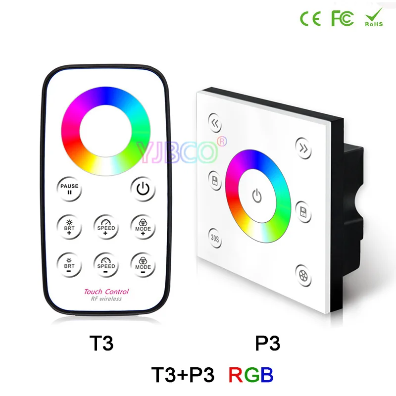 BC led Brightness dimmer RF wireless remote dimming/CCT/RGB/RGBW Touch panel controller for LED Strip Light lamp DC12V-24V | Лампы и