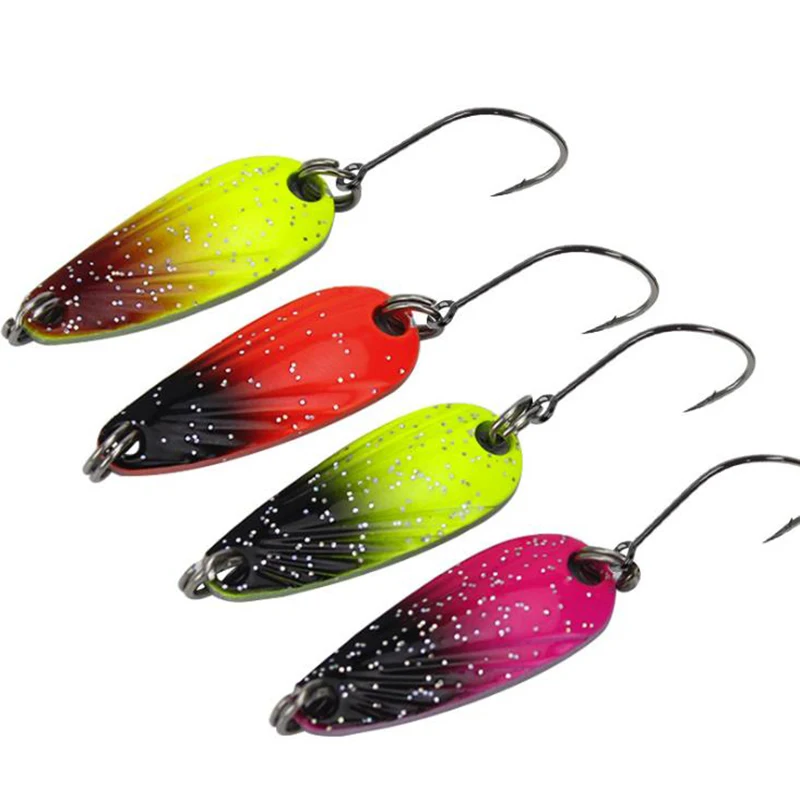 

DYGYGYFZ 4 шт./набор приманка Luya набор 3 см/3 г красочная лошадь блестки набор ложка Тип/оболочка один крючок рыбья жесть приманка