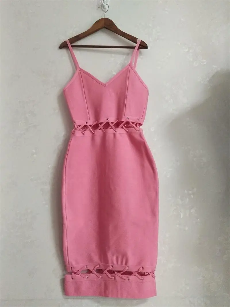 Новинка женское Бандажное платье с перекрестной шнуровкой ажурное вечернее на