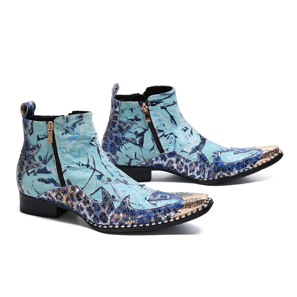 

2019 new Chelsea boots, men's boots, boots, British mid pointed real leather boots, high top men's shoes