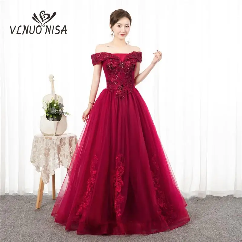 

Vestidos De Quinceaneras Dress New 2020 Off The Shoulder For Banquet Lace Appliques Princess Gowns For Graduation Party Sequins