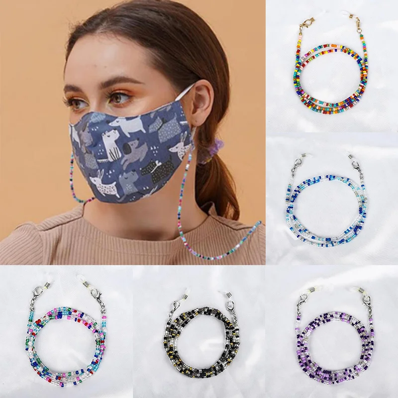 Богемные бусы очки с цепочкой Mask очками верёвочные аксессуары ретро красочные
