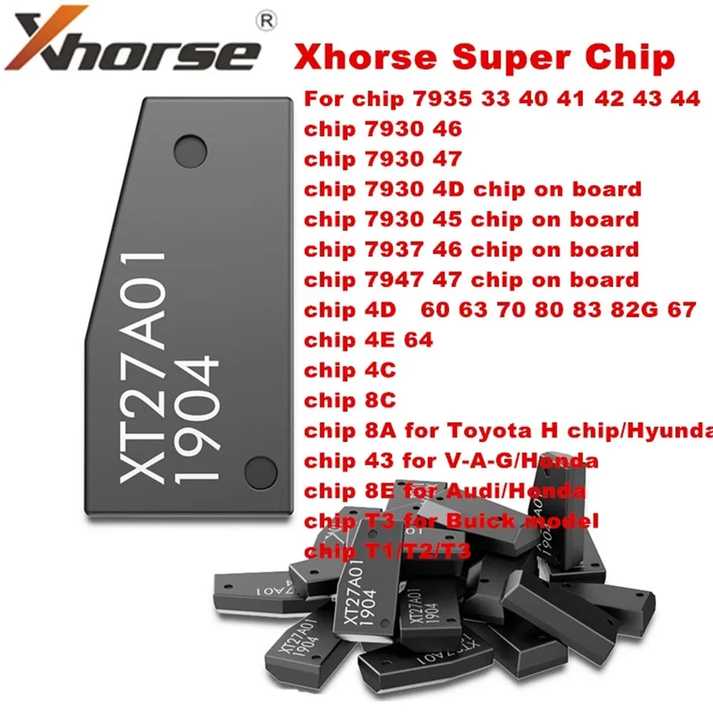 Супер чип XT27A01 XT27A66 транспондер ID46/40/43/4D/8C/8A/4E/T3/47 для VVDI2 Mini Key Tool Max 100 шт./лот |