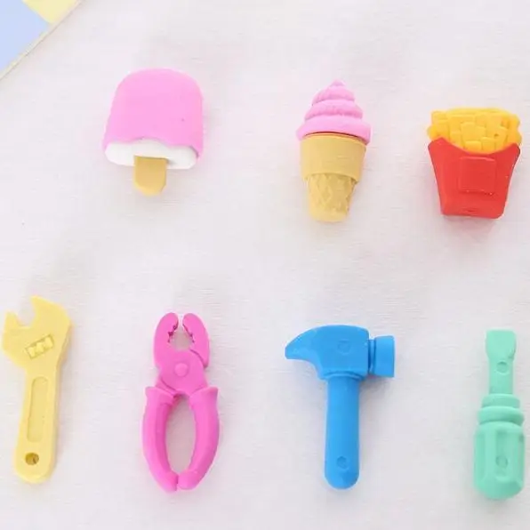 12 упак./лот забавная DIY Резиновые Еда ластики в форме письма канцелярские
