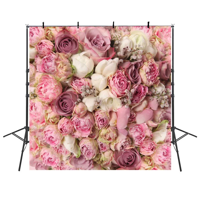 Фон для фотосъемки на День святого Валентина с изображением цветов стены невесты