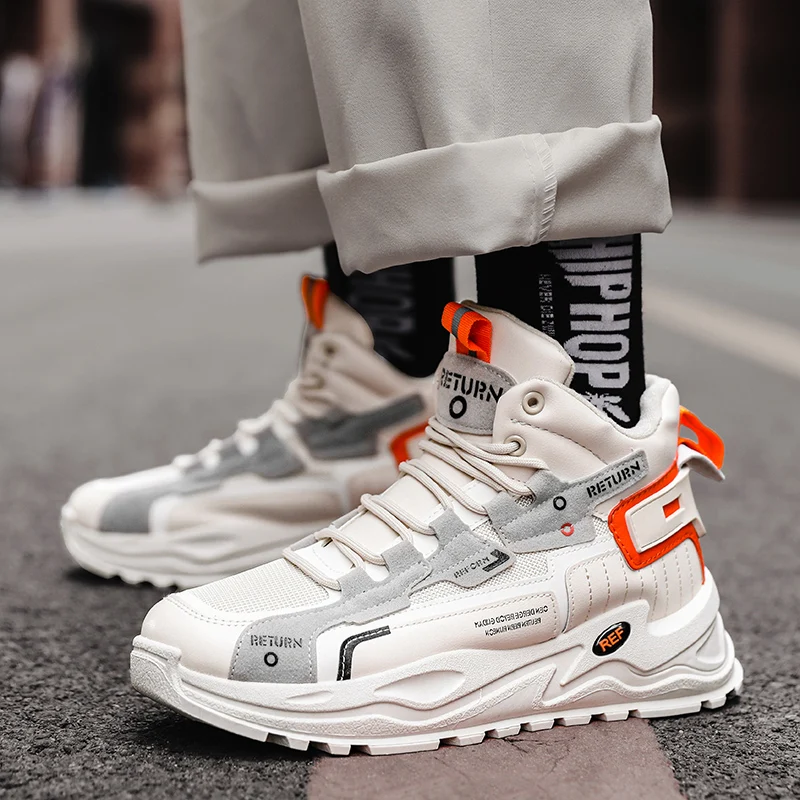 

Autumn and winter new winter Plush daddy shoes fashion casual thick soled walking shoes men's shoes