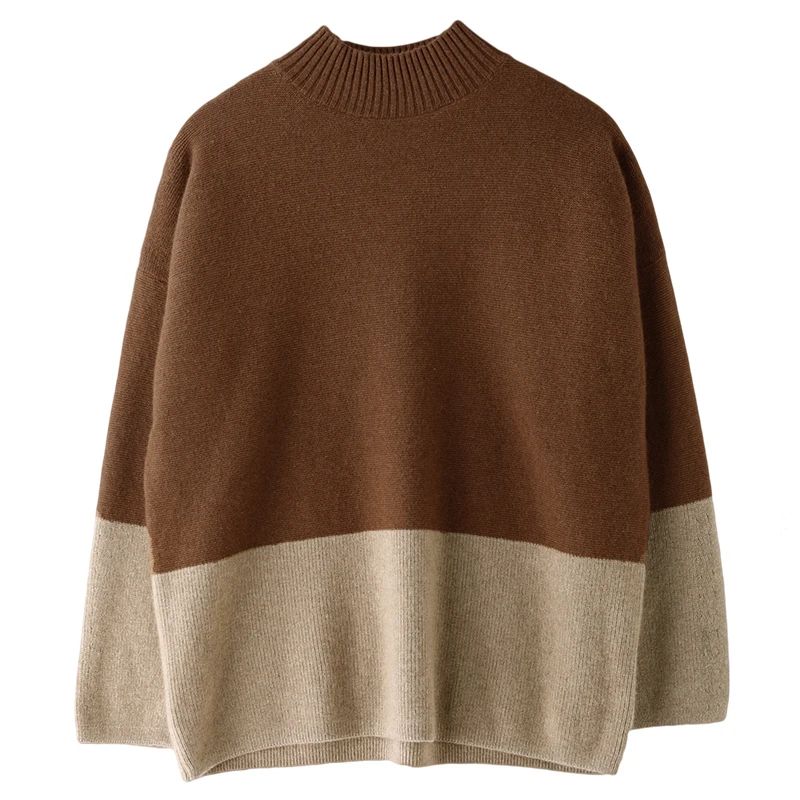 Новинка 2021 корейский свитер с воротником средней высоты женский свободный