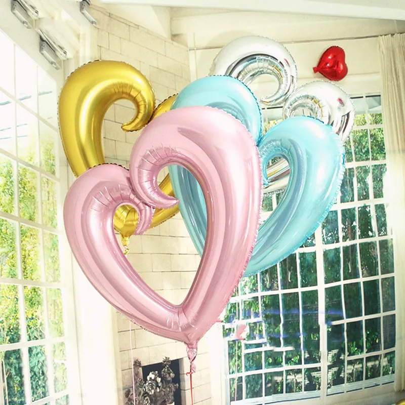 43 дюйма любовь в дырочку с цветами форме сердца Форма праздничные воздушные шары