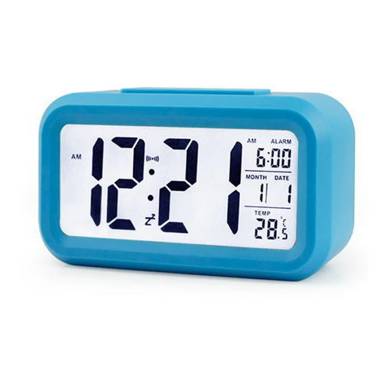 Electric Desktop Table Clock Electronic Alarm Digital Big LED Screen Desk Clock Data Time Calendar Snooze Alarm Clock 4