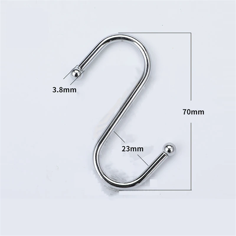

10pcs Stainless Steel S-Shape Hook Kitchen Bedroom Multi-function Railing S Hanger Hook Clasp Holder Hooks Hanging Storage Tools
