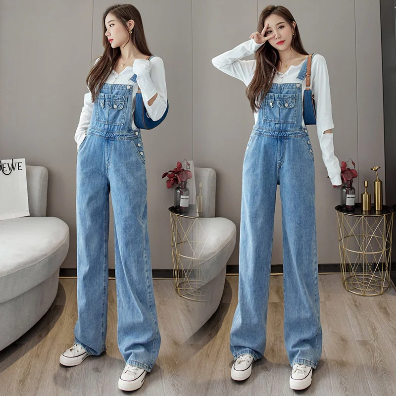 Весна 2021 модные стильные джинсовые брюки на подтяжках для женщин | Женская одежда