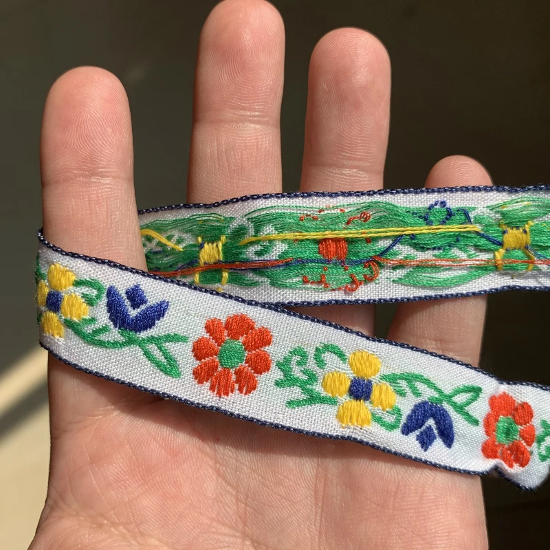 ZERZEEMOOY 3/4 INCH 16mm 20mm 5yard/pack Ear Vintage Colored Flowers Manual Jacquard Ribbon Lace MJZD19120310 | Дом и сад