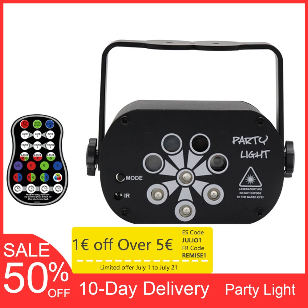 Диско проектор многоцветный со сценическим освещением и USB зарядкой|Эффект