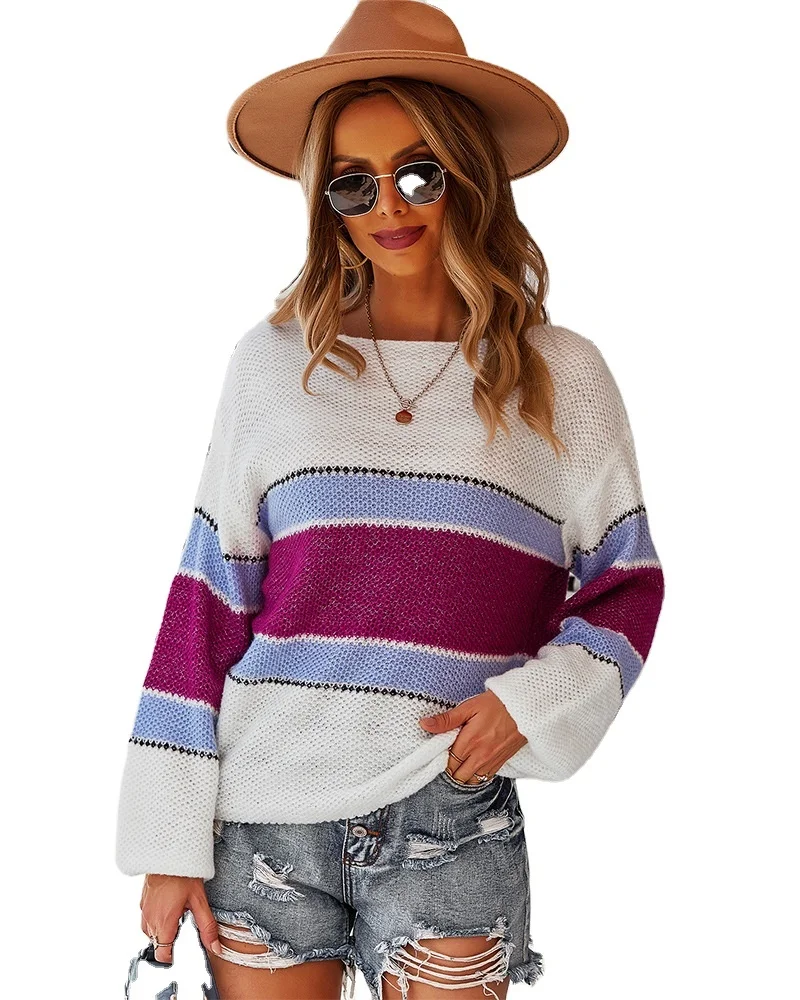 

Lantern Sleeve Customized Ladies V-neck Fashion Knitted Women's Sexy Cardigan Sweater