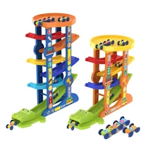 vehicle train baby toddler motor skill educational kids toys 75 layer ramp magical race track 6 mini inertia car sliding toy