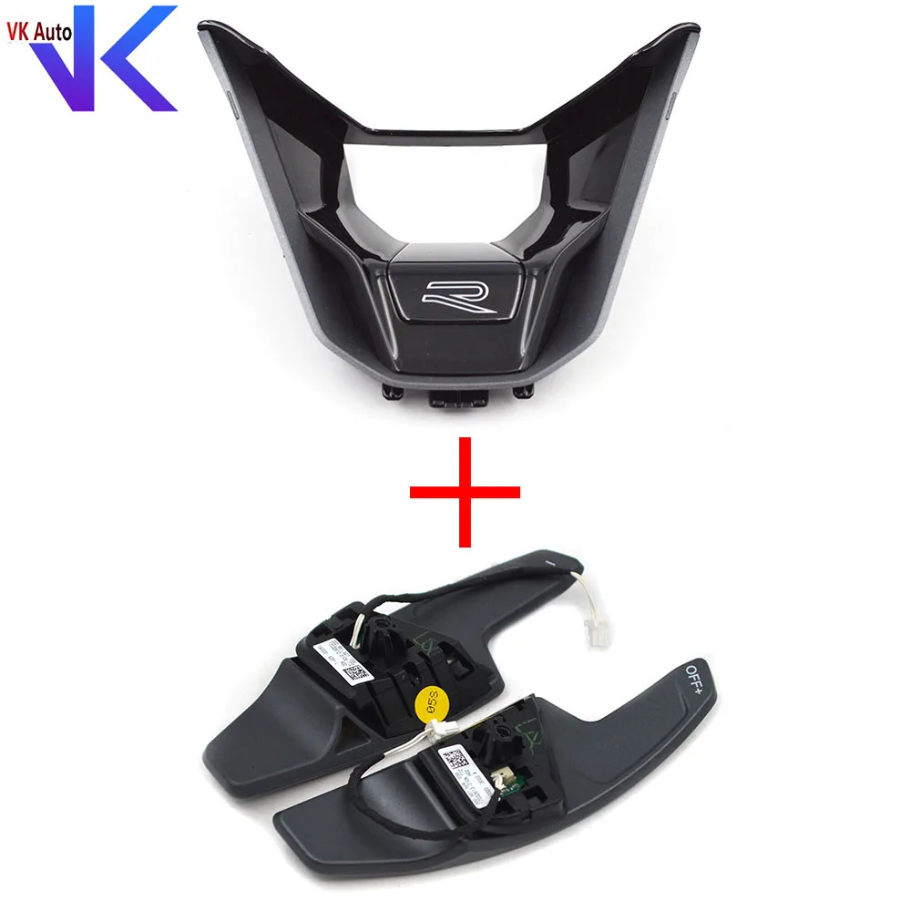 

Для VW 2020 GOLF MK8 R, Touareg R, Arteon R лопатки рулевого колеса + R логотип рулевого колеса