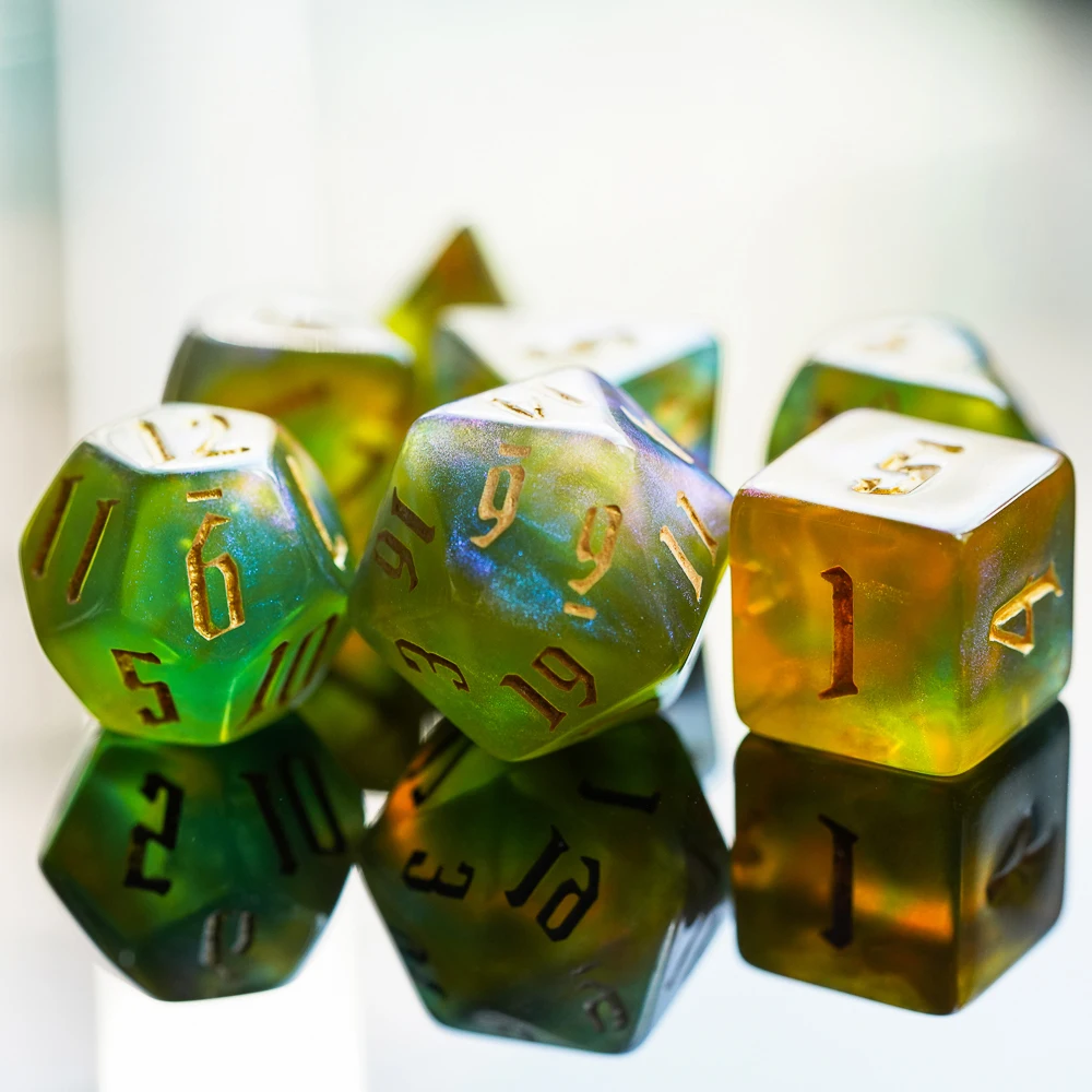 7 шт./компл. серый/оранжевый/синий игральные кости DND набор D4 D6 D8 D10 D % D12 D20 с