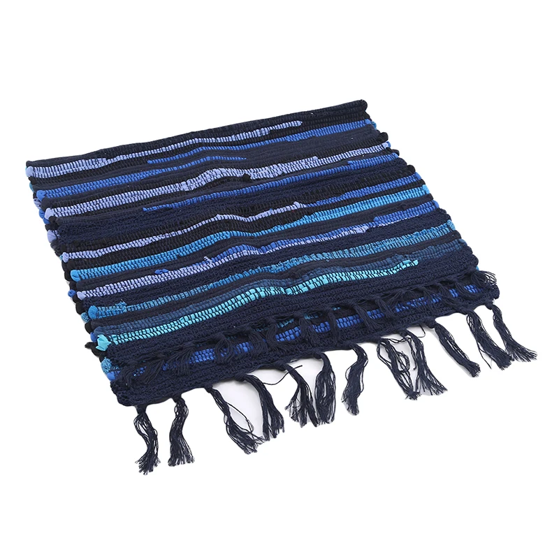 

1pc Cotton And Linen Living Room Carpet Home Bedroom Bedside Floor Mat Kitchen Strip Mat Foot Mat