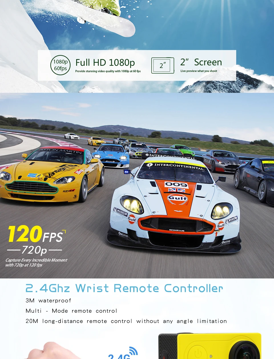 DHL eken H9 H9R ультра FHD 4K 25FPS Wi-Fi экшн-Камера Водонепроницаемый 1080p 60fps подводный go удаленного Спортивная камера extreme pro