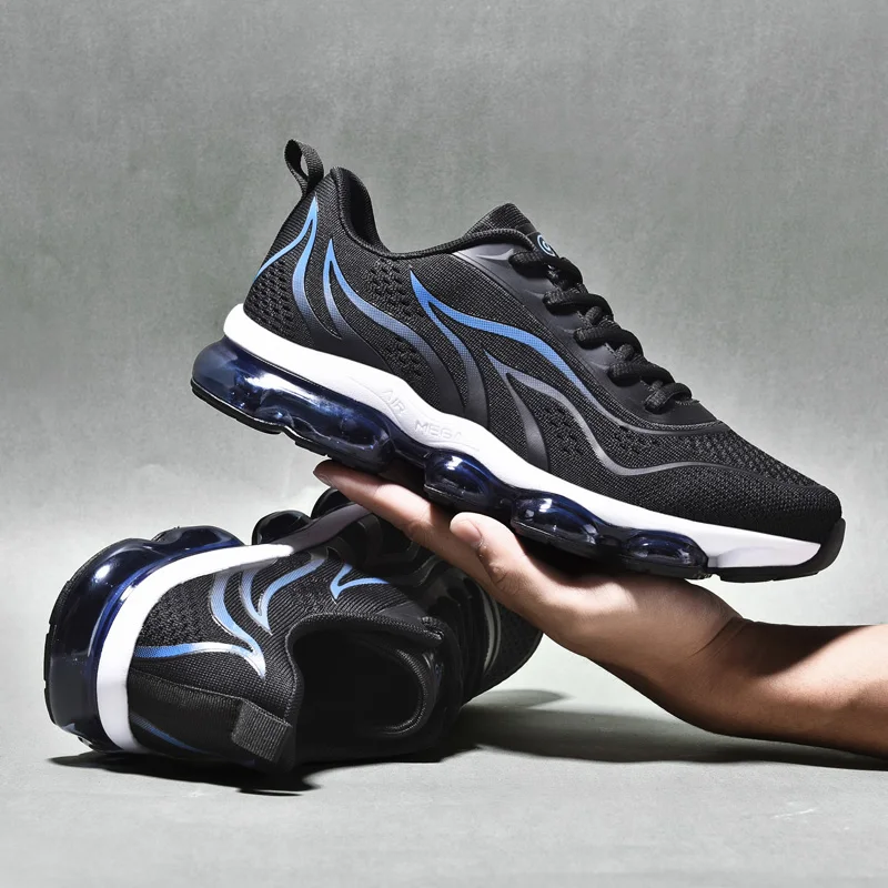 

Blade Reflective Running Shoes for Men Breathable Mesh Sneakers Non-Slip Cushioning Sole Athletic Sports Shoes Zapatills Red Sox