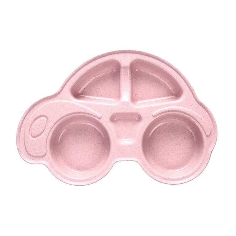 Pink Детские миски, тарелки, посуда, детский пищевой контейнер, столовые приборы, посуда для младенцев, еда чаша для кормления детей, Подающая пластина, новая посуда - Цвет: Pink