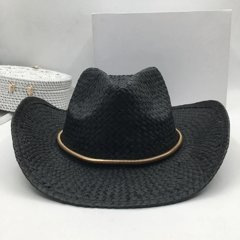 Большая соломенная шляпка Sir в европейском и американском стиле черные женские