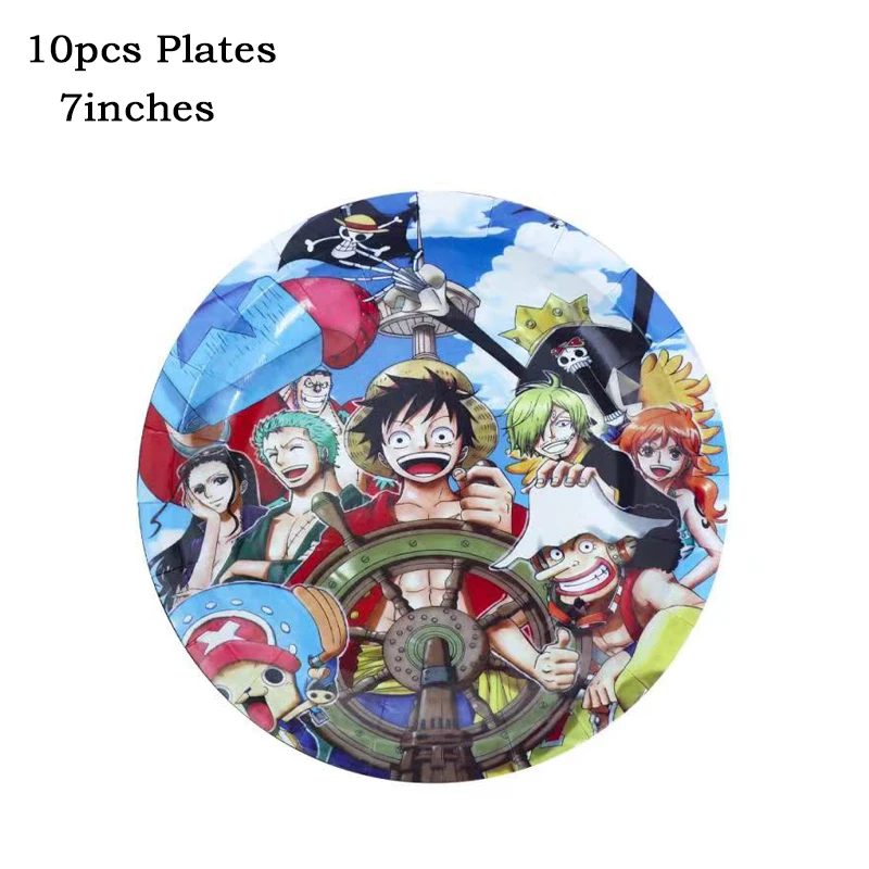 Anime ONE PIECE Theme Kids Birthday Party Disposable Tableware Cup Plate Balloons Baby Shower Wedding Decoration Supplies | Дом и сад