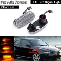clear lens car front led side marker light dynamic amber turn signal lamp for alfa romeo gt 147937 mito 955 fiat bravo 198