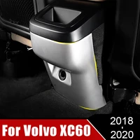 for volvo xc60 2018 2019 2020 carbon fiber color center armrest rear cigarette lighters frame cover decoration trim