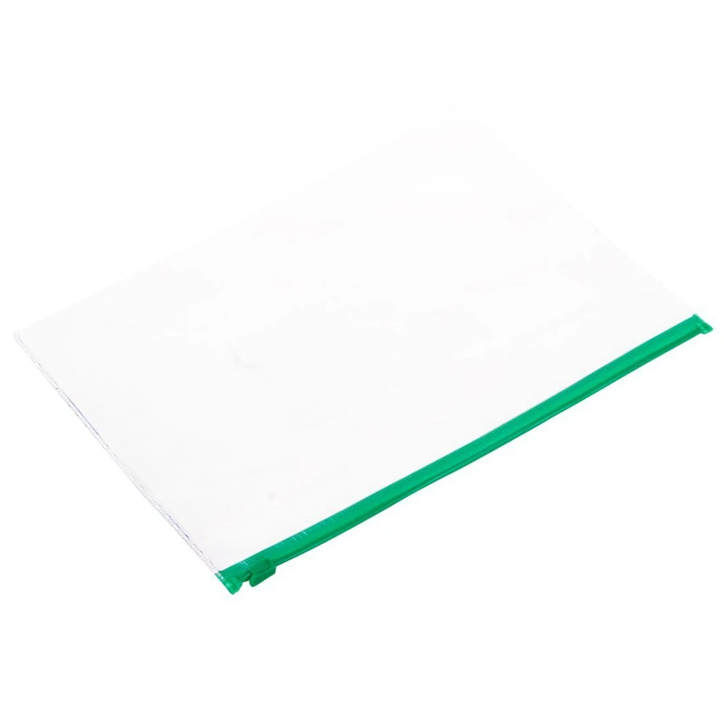 

40 Pcs Size A5 Paper Slider Zipper Closure Closure Folders Files Bags, 20 Pcs Green Clear & 20 Pcs White Clear