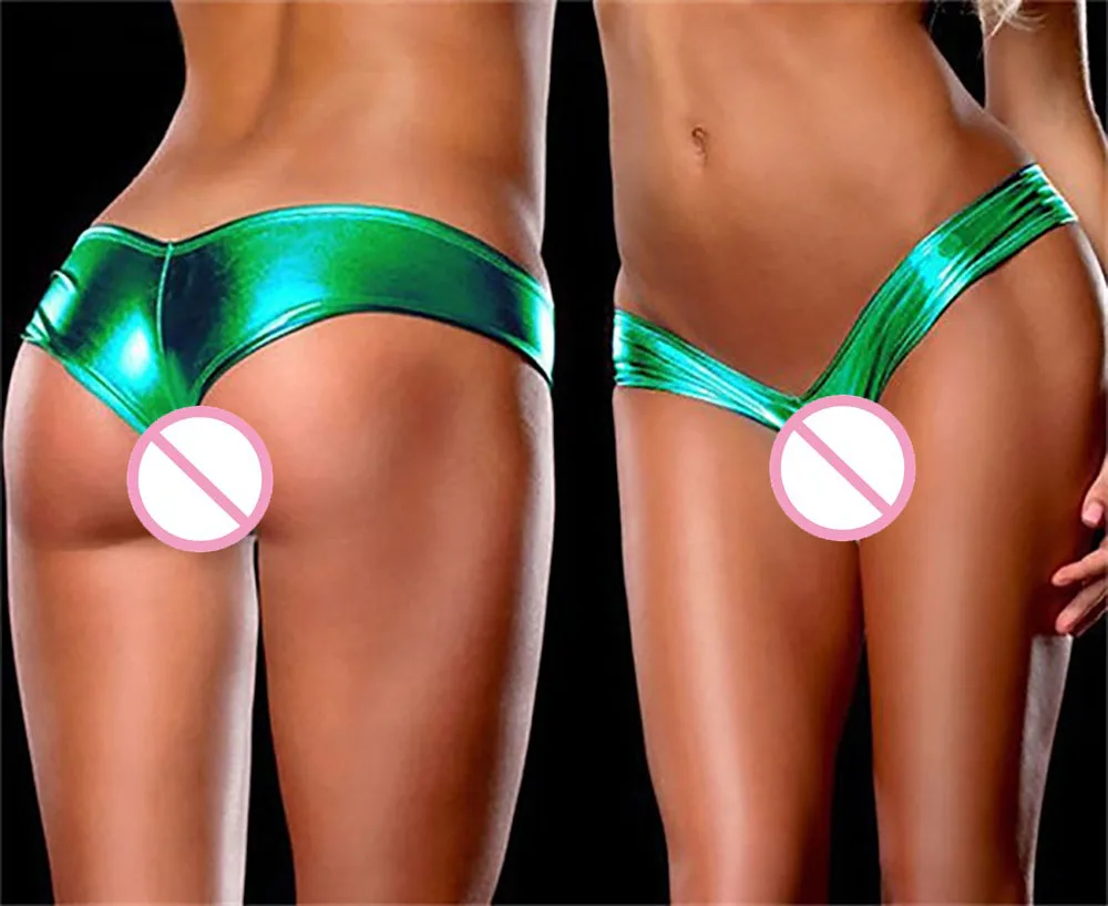 

Bronzing briefs Sexy Metallic underwear Lingerie Women Polyester Comfortable Intimate Clothing