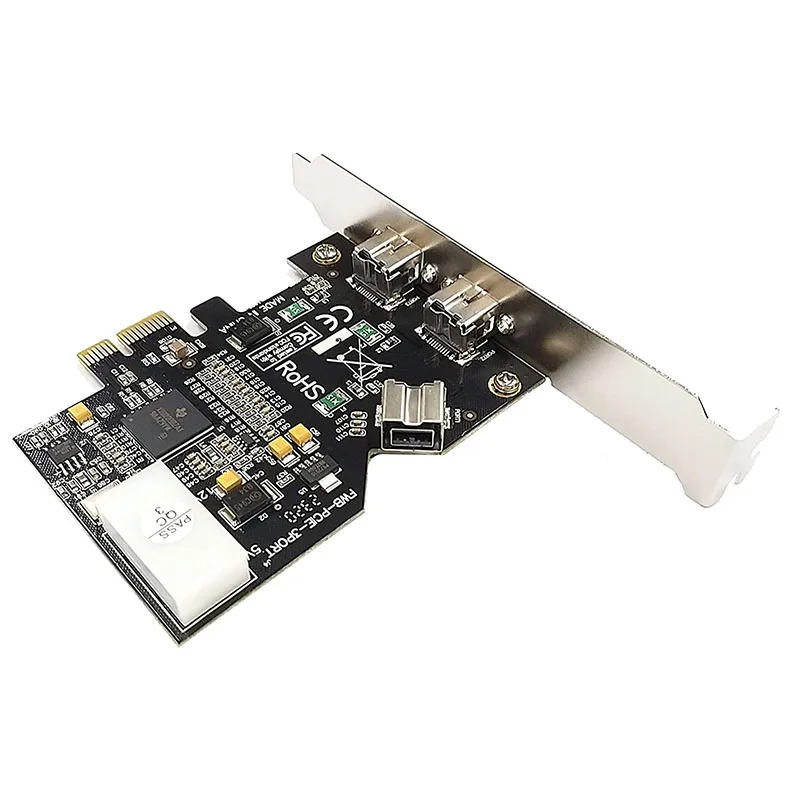 

3 Port PCI-E Firewire 800 Card IEEE External1394B X 2 + Internal 1394B X 1 Controller Card Adapter for Win 7/8/10