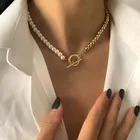 Женское Ожерелье с имитацией жемчуга, колье-чокер с регулируемой застежкой, Подарочная бижутерия, 2021