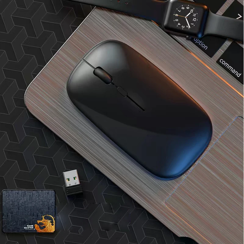 Бесшумная USB Беспроводная мышь RGB оптическая компьютерная для настольного