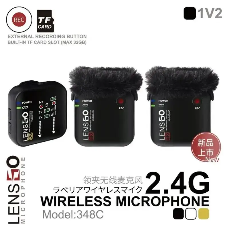 Lensgo 348C 1 до 2 комплекта 4G Беспроводной микрофон Системы петличный для телефона