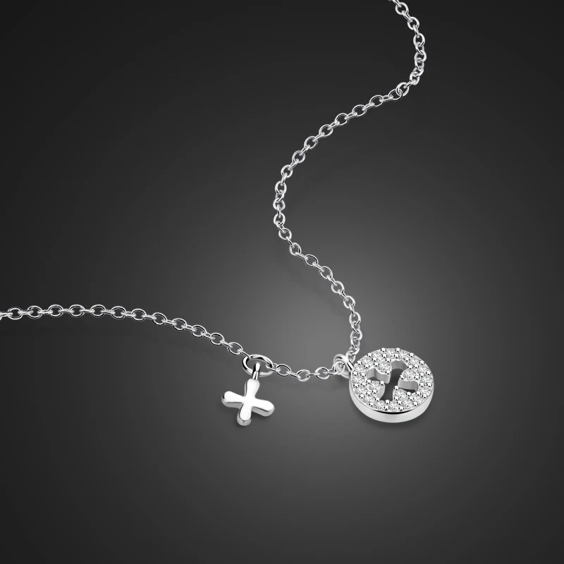 Женское и женское ожерелье из серебра 925 пробы с фианитом|Ожерелья| |