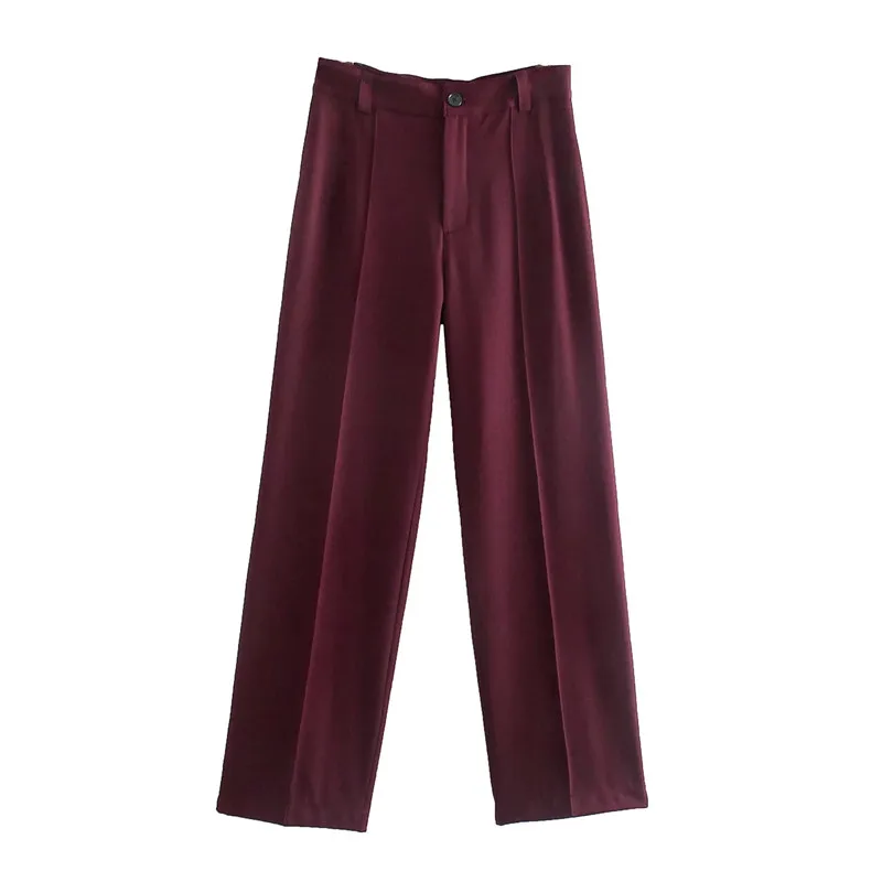

ZA 2021 autumn new women's clothing fashion casual all-match European and American style straight high waist trousers