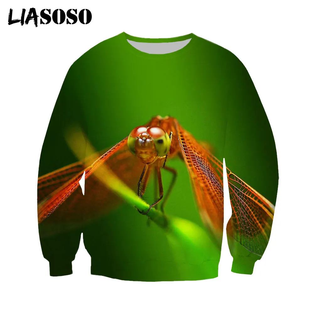 

LIASOSO 2021 Animal Insect Dragonfly Sweatshirt 3D Print Men Women Hoodies Hip Hop Fashion Street Clothes Long Sleeve Pullover