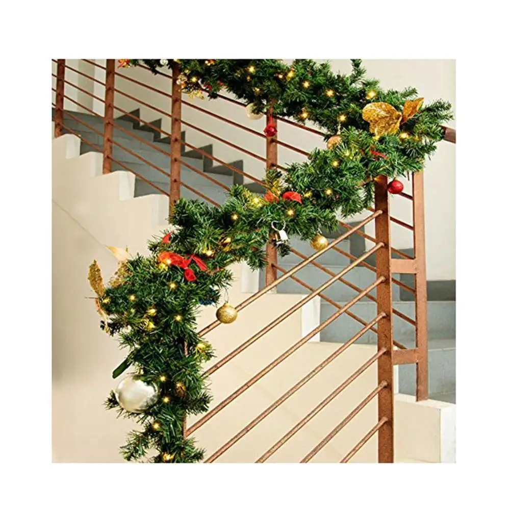 

2.7M Green Christmas Garland Wreath Xmas Home Party Christmas Decoration For Home Pine Tree Rattan Hanging Ornaments Navidad