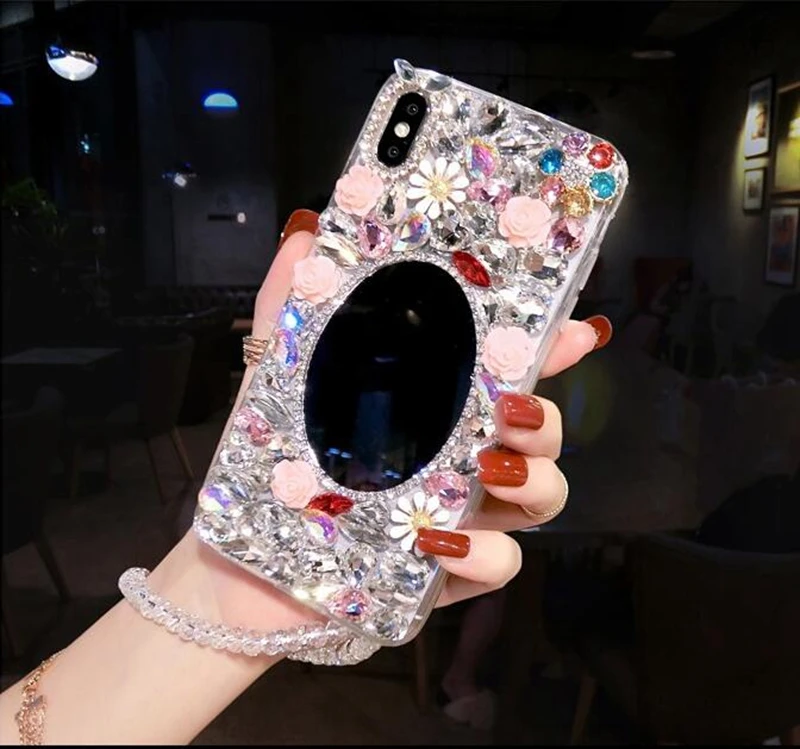 Роскошный зеркальный чехол для телефона samsung A9 A8 A7 A6 A5 плюс 2018 J7 J5 J3 J1 2016 2017 шнурки и
