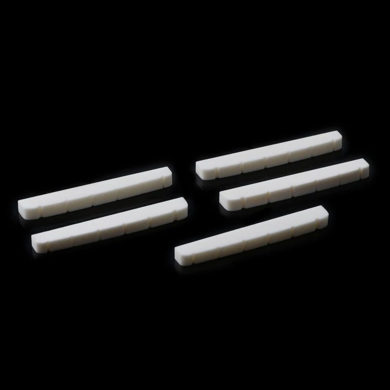 

5 Pieces Curved Unbleached Slotted Bone Nut Flat Bottom for strat new 77HC