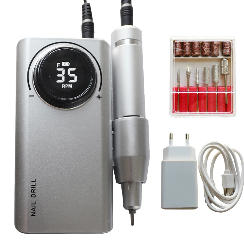 2021 New 35000 RPM Nail Drill Portable Electric Nail Drill Machine Professional Nail File Kit for Acrylic Rechargeable Drill