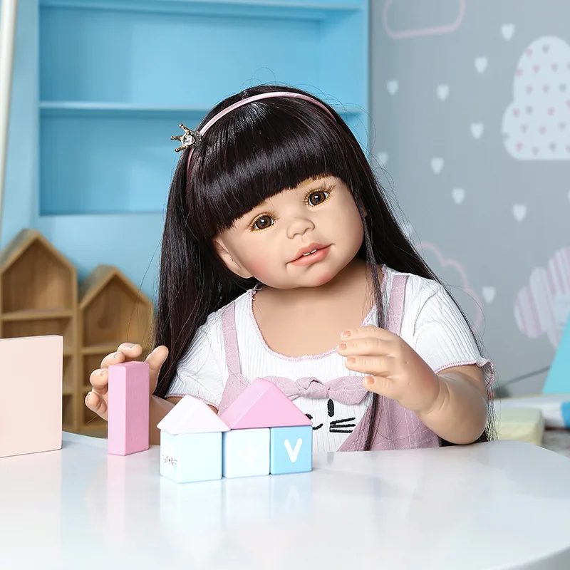 

70cm Reborn Baby Dolls Real Size Girl Dolls Child Model Girl Doll Realistic Full Silicone Girl Kids Adults Accompany, Handmade