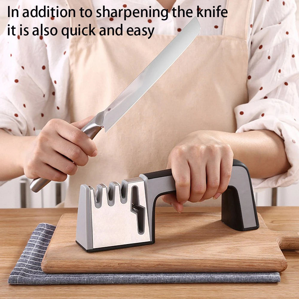 4 в 1 бытовой Ножи точилка Алмазный Керамика Кухня заточка вращающийся ножи с
