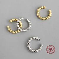 2020 new design chic 925 sterling silver small round bead ear clip beaded ear buckle simple fashion womens jewelry